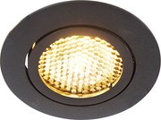 Inteligentny reflektor wpuszczany czarny z WiFi GU10 regulowany - Ude Honey