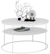 Biały okrągły stolik kawowy z półką G6-W14