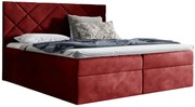 Czerwone tapicerowane łóżko kontynentalne 5 rozmiarów N1-B77