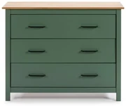 Zielono-naturalna niska komoda z litego drewna sosnowego 100x80 cm Miranda – Marckeric