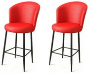 Zestaw krzeseł barowych Uras Red and Black, 2 szt., 2 szt.