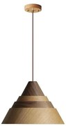Drewniany żyrandol na lince 1xE27/60W/230V Ø 33 cm lite drewno/dąb/orzech/kauczukowiec