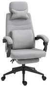 Krzesło biurowe obrotowe z zagłówkiem - w kilku kolorach - jasno szare
