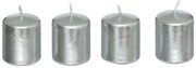 Komplet świec satynowych, 4 sztuki, 4 x 4,5 cm