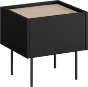 Szafka nocna Desin z szufladą 45 cm - czarny mat / dąb nagano