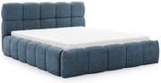 Niebieskie łóżko tapicerowane boucle 5 rozmiarów H8-D36