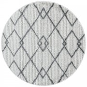 Dywan nowoczesny Pisa 3D ornament kremowo-szary 80 cm x 80 cm koło