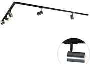 Nowoczesny system oświetlenia szynowego z 5 reflektorami w kolorze ciemnoszarego metalu - Iconic Jeana