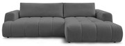 Ciemnoszary rozkładany/ze schowkiem narożnik (prawostronny/z szezlongiem) Fuji – Bobochic Paris