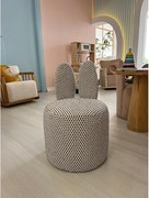 Stylowy fotel uszak, tkanina w kolorze czarno-białym, 39 x 58 x 39 cm | 100% poliester, piankowe wypełnienie, plastikowe nogi | Idealny do salonów