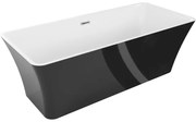 Mexen Tonia wanna wolnostojąca 170 x 75 cm, biała/czarna, przelew chrom - 52171707575-01