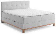 Jasnoszare łóżko boxspring ze schowkiem 180x200 cm Catania − Meise Möbel