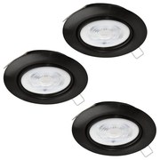 Eglo 901755 - ZESTAW 3x LED Oprawa wpuszczana FAVAZZINA 1xGU10/4W/230V czarna