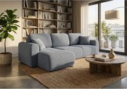 Stylowy narożnik rozkładany lewostronny BINGO L 245x148x87 cm w tkaninie Pop 14 szarej