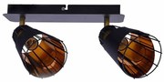 Lampa sufitowa, podwójna, czarna, kierunkowa, na listwie RICK 2xE14