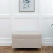 Beżowa tapierowana ławka Dancan BORGO z pojemnikiem