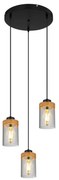 Globo 15557-3H - Lampa wisząca FINCA 3xE27/40W/230V metal/drewno