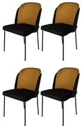 Zestaw krzeseł do jadalni Dore Mustard and Black, 4 szt., 4 szt.