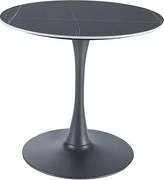 Stół okrągły ESPERO 80x80 czarny marmur/czarny SIGNAL