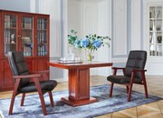 Krzesło gabinetowe z podłokietnikami Progress, tapicerowane skórą ekologiczną. Klasyczne meble konferencyjne z kolekcji Prestige. Wysoka jakość wykonania w dobrej cenie.