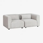 Sofa Modułowa Fogler 2-częściowa Tkaniny Jasnoszary - Sklum
