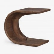 Zestaw 2 Drewnianych Stolików Nocnych Rigi, 45x30 Cm Ciemny Drewniany Uchwyt - Sklum