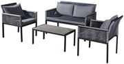 Zestaw aluminiowych mebli tarasowych ze stolikiem z polywoodu Corto