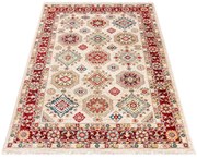 Prostokątny kremowy dywan w geometryczny wzór R6-B43