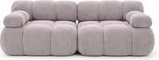 Sofa modułowa dwuosobowa, tkanina welurowa Salvador, Szary, Selia