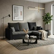 Narożnik z funkcją spania MADRIT Szary/Czarny