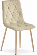 Jasnobeżowe krzesło do kuchni LIBRA aksamitne