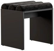 Czarny welurowy taboret do toaletki T4-D33
