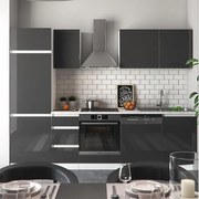 Zabudowa kuchenna antracytowy wysoki połysk/biały 270x46x81.6 optima