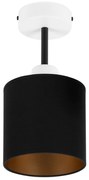 Lampa sufitowa biała jednopunktowy spot z czarnym abażurem C-1010WE-SC