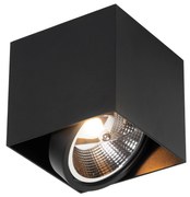 Designerski reflektor czarny kwadratowy AR111 - BoxDesignerski Oswietlenie wewnetrzne