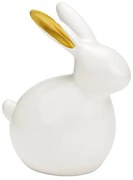 Ceramiczny zajączek GILDED BUNNY 14 cm biały