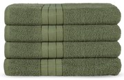 Ciemnozielone bawełniane ręczniki zestaw 4 szt. frotte 50x100 cm – Good Morning