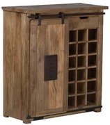 Szafka Z Półką Na 18 Butelek Z Drewna Mango Uain Drewno Mango - Sklum