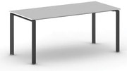 Stół konferencyjny do biura PRIMO INFINITY, 180x90 cm, czarna podstawa, szary