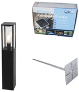 Zewnetrzna Lampa ogrodowa słupkowa czarna 80 cm z kołkiem gruntowym i przejściem kablowego - CharloisPrzemysłowy Oswietlenie zewnetrzne
