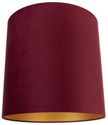 Aksamitny abażur czerwony 40/40/40 ze złotym wnętrzem klasyczny/Antyczny