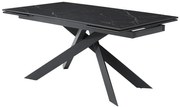 Stół do jadalni rozkładany dla 6 do 10 osób z ceramiki, szkła hartowanego i metalu - Efekt czarnego marmuru - COREMA Pascala Morabito