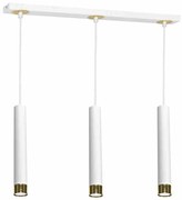 Lampa wisząca, potrójna, biała, złota, nad wyspę, stół DANI WHITE/GOLD 3xGU10