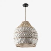 Lampa Sufitowa Z Plecionego Rattanu Llaury Miel - Czarna & Ø40 Cm Llaury - Sklum