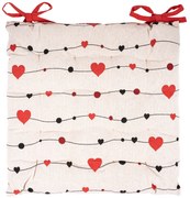 Siedzisko pikowane Serduszka, 40 x 40 cm