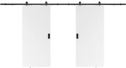 Drzwi przesuwne naścienne podwójne - 2 x wys. 205 x szer. 83 cm - MDF + białe PCV - VARIN II