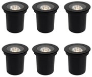 Zestaw 6 nowoczesnych lamp ogrodowych do wkopania czarnych AR70 regulowanych IP65 - Delux