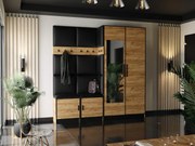 Garderoba ROJ 21 Dąb Craft Złoty + Ekoskóra Czarna