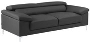 Kanapa 3-osobowa ze skóry SOLANGE - Antracytowy