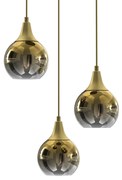 Lampa wisząca MONTE GOLD 3xE27, potrójna, na kole 3 kule, złote